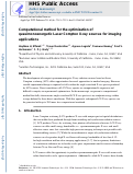 Cover page: Computational method for the optimization of quasimonoenergetic laser Compton x-ray sources for imaging applications.