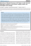Cover page: Diversity of Neural Precursor Cell Types in the Prenatal Macaque Cerebral Cortex Exists Largely within the Astroglial Cell Lineage