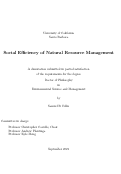 Cover page: Social Efficiency of Natural Resource Management