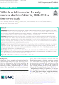 Cover page: Stillbirth as left truncation for early neonatal death in California, 1989-2015: a time-series study.