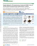 Cover page of Simple Method for Photopatterning Commercial PDMS Using an Off-the-Shelf Photodeactivated Hydrosilylation Inhibitor