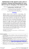 Cover page: Optimization of the signal-to-noise ratio of frequency-domain instrumentation for near-infrared spectro-imaging of the human brain.