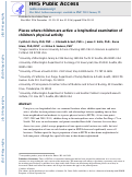 Cover page: Places where children are active: A longitudinal examination of children's physical activity