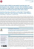 Cover page: Clinical utility of WHO-recommended screening tools and development and validation of novel clinical prediction models for pulmonary tuberculosis screening among outpatients living with HIV: an individual participant data meta-analysis