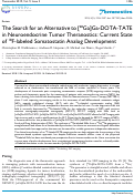 Cover page: The Search for an Alternative to [68Ga]Ga-DOTA-TATE in Neuroendocrine Tumor Theranostics: Current State of 18F-labeled Somatostatin Analog Development