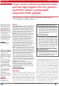 Cover page: Large vessel occlusion prediction scales provide high negative but low positive predictive values in prehospital suspected stroke patients