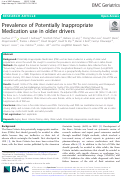 Cover page: Prevalence of Potentially Inappropriate Medication use in older drivers.