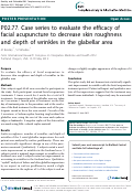 Cover page: P02.77. Case series to evaluate the efficacy of facial acupuncture to decrease skin roughness and depth of wrinkles in the glabellar area
