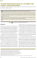 Cover page: The mental health workforce gap in low- and middle-income countries: a needs-based approach