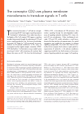 Cover page: The coreceptor CD2 uses plasma membrane microdomains to transduce signals in T cells