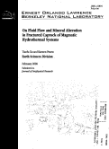 Cover page: On fluid flow and mineral alteration in fractured caprock of magmatic hydrothermal systems