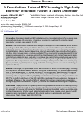 Cover page: A Cross-Sectional Review of HIV Screening in High-Acuity Emergency Department Patients: A Missed Opportunity