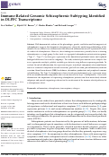 Cover page: Immune-Related Genomic Schizophrenic Subtyping Identified in DLPFC Transcriptome