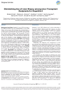 Cover page: Diminishing Use of Liver Biopsy among Liver Transplant Recipients for Hepatitis C