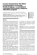 Cover page: Lessons learned from The Black Cosmetologists Promoting Health Program: A randomized controlled trial testing a diabetes education program