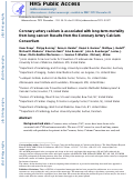 Cover page: Coronary artery calcium is associated with long-term mortality from lung cancer: Results from the Coronary Artery Calcium Consortium