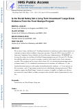 Cover page of Is the Social Safety Net a Long-Term Investment? Large-Scale Evidence From the Food Stamps Program