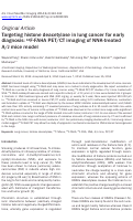 Cover page: Targeting histone deacetylase in lung cancer for early diagnosis: (18)F-FAHA PET/CT imaging of NNK-treated A/J mice model.