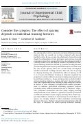 Cover page: Consider the category: The effect of spacing depends on individual learning histories