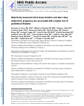 Cover page: Objectively measured short sleep duration and later sleep midpoint in pregnancy are associated with a higher risk of gestational diabetes