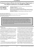 Cover page: Postmortem Sperm Retrieval in the Emergency Department: A Case Report and Review of Available Guidelines