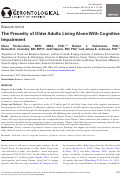 Cover page: The Precarity of Older Adults Living Alone With Cognitive Impairment