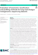 Cover page: Evaluation of taxonomic classification and profiling methods for long-read shotgun metagenomic sequencing datasets