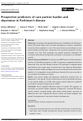 Cover page: Prospective predictors of care partner burden and depression in Parkinson's disease