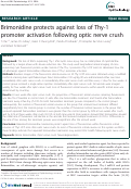 Cover page: Brimonidine protects against loss of Thy-1 promoter activation following optic nerve crush