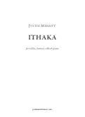 Cover page: Ithaka