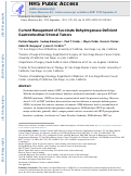 Cover page: Current management of succinate dehydrogenase-deficient gastrointestinal stromal tumors.