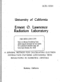 Cover page: A GENERAL METHOD FOR CALCULATING ELECTRON DIFFRACTION PATTERNS CONTAINING TWIN REFLECTIONS IN ISOMETRIC CRYSTALS