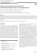 Cover page: Daily mood and cognitive performance of women with and without bipolar disorder: role of menopausal status.