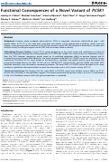Cover page: Functional Consequences of a Novel Variant of PCSK1