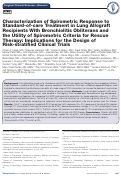 Cover page of Characterization of Spirometric Response to Standard-of-care Treatment in Lung Allograft Recipients With Bronchiolitis Obliterans and the Utility of Spirometric Criteria for Rescue Therapy: Implications for the Design of Risk-stratified Clinical Trials