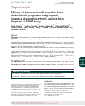 Cover page: Efficacy of denosumab with regard to bone destruction in prognostic subgroups of Japanese rheumatoid arthritis patients from the phase II DRIVE study