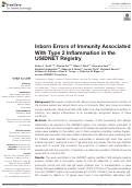 Cover page: Inborn Errors of Immunity Associated With Type 2 Inflammation in the USIDNET Registry