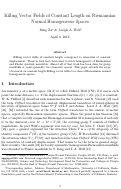 Cover page: KILLING VECTOR FIELDS OF CONSTANT LENGTH ON RIEMANNIAN NORMAL HOMOGENEOUS SPACES