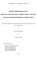 Cover page: Seismic performance of precast concrete dual-shell steel columns for accelerated bridge construction