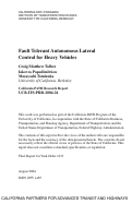 Cover page: Fault Tolerant Autonomous Lateral Control for Heavy Vehicles