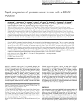 Cover page: Rapid progression of prostate cancer in men with a BRCA2 mutation.