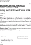 Cover page: Association between adherence to the American Cancer Society Nutrition and Physical Activity Guidelines and stool frequency among colon cancer survivors: a cohort study.