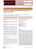 Cover page: Endoscopic ultrasound guided gallbladder drainage - is it ready for prime time?