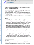 Cover page of Acute Pharmacodynamic Effects of Oral Levodopa on Blood Pressure in Parkinson's Disease