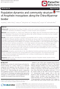 Cover page: Population dynamics and community structure of Anopheles mosquitoes along the China-Myanmar border