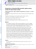 Cover page: Perspectives on biomedical HIV prevention options among women who inject drugs in Kenya