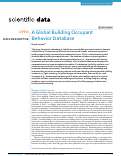Cover page: A Global Building Occupant Behavior Database