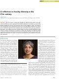 Cover page: A reflection on faculty diversity in the 21st century