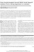 Cover page: Does Counterinsurgent Success Match Social Support? Evidence from a Survey Experiment in Colombia