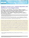 Cover page: Polygenic hazard score, amyloid deposition and Alzheimer’s neurodegeneration